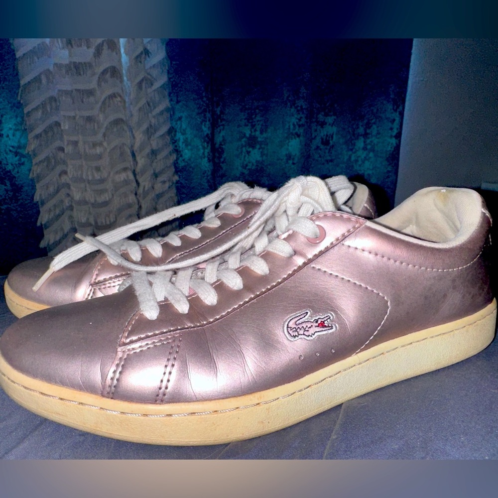 Lacoste rose gold sneakers